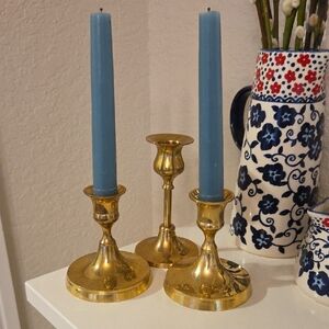 Vintage Brass Candlestick Holders